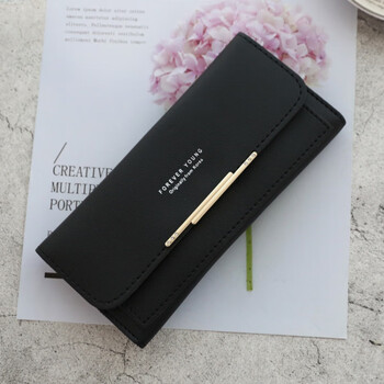 Woodpecker (tucano) women's long wallet 2024 new japanese and korean large-capacity multi-card slot fashion simple and versatile hand-held soft leather clip black-material upgrade version