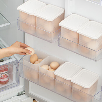 Home story japanese egg storage box refrigerator side door egg box food grade egg organizing artifact fresher box freezer box refrigerator side door egg box (1 piece)