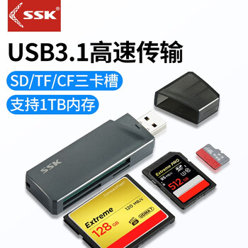 Biaowang (ssk) usb/type-c high-speed 4.0 card reader sd tf cf card multi-function all-in-one card reader supports camera driving recorder mobile phone storage memory card usb3.1 sd/tf/cf scrm333