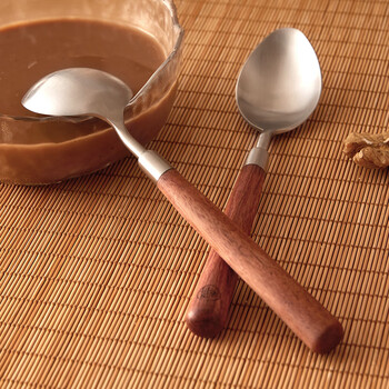 Laofangu soup spoon table spoon food grade 304 stainless steel spoon handle household spoon spoon table spoon + spoon