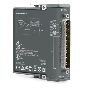 Ni 9262 dsub conformal coating 6ch+/-10v 1ms/s/ch 16-bit c series analog output module (785503-02) units