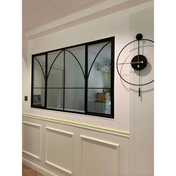 Vinoa french old steel window indoor iron window wall decoration fake window screen partition changhong glass entrance wall decorative mirror 100x170 black window opening