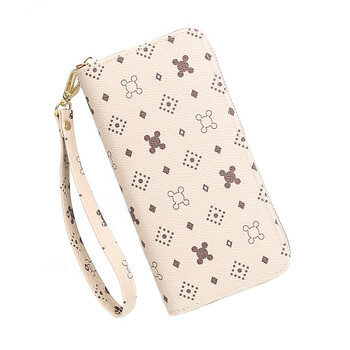 Woodpecker (tucano) large-capacity zipper wallet women's long fashion women's wallet clutch bag new mobile phone bag korean version coin purse off-white