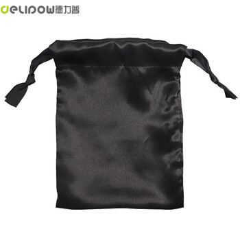 Delipow storage bag, lipstick, jewelry, mobile phone power bank, eye mask, earplugs, imitation silk storage bag, drawstring drawstring, portable small bag, storage bag 1 pack