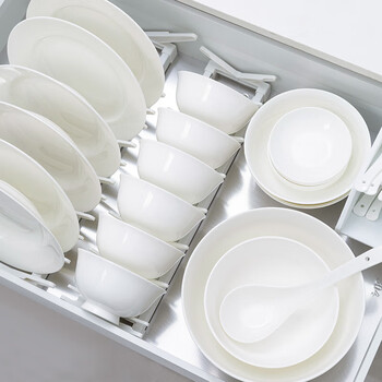 Wanxiang underglaze color 36-head pure white ceramic dishes and tableware set home meal set bowls and chopsticks plate housewarming gift