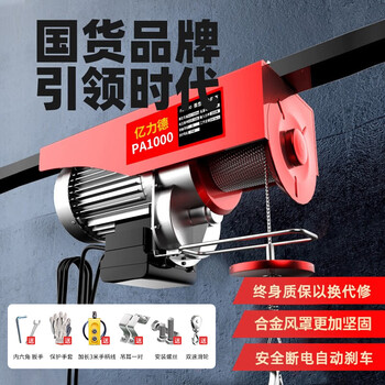 Yilide micro electric hoist 220v household small crane 1/0.5 ton winch hoist winch lifting crane pa300*20 meters 220v