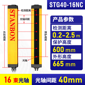 Shit anbang through-beam safety grating stg light curtain sensor punch sensor switch stg4016nc default distance 2.5 meters