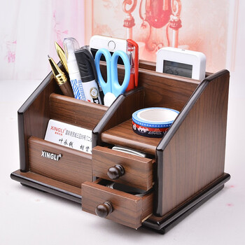 Fat scenery storage box wooden living room coffee table desktop pen holder glasses business card storage box creative office drawer-type storage box imitation mahogany pen holder storage box
