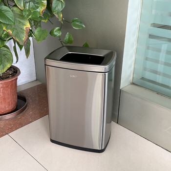 Yue changsheng nanfang stainless steel trash can 50l large capacity 40l corridor toilet company 20l small square without cover 20 liters sand silver steel length 32*width 26*height 48cm