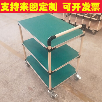 Lean tube workbench double-layer turnover vehicle material rack multi-layer aging rack test rack mobile trolley l500*w400*h750/2 layers