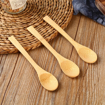 Simihua unpainted bamboo spoon small wooden spoon long handle honey spoon jam spoon coffee spoon dessert spoon coffee spoon 2 bamboo unpainted spoons