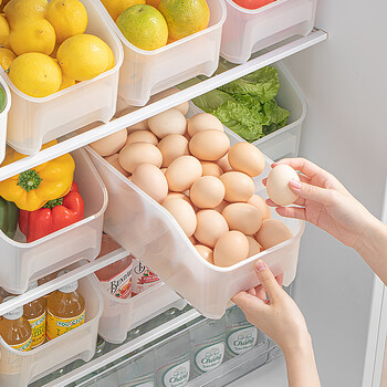 Home katei story japanese egg carton refrigerator fresh box egg storage box egg rack food grade egg storage box egg tray frosted transparent 1 pack