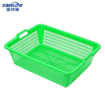 Jinshiluo k6032 drain basket plastic basket turnover box vegetable basket storage sorting basket green 520*400*160mm