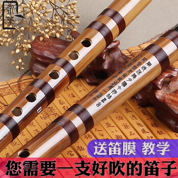 Yonghua flute musical instrument for adults, bamboo flute, transverse flute, entry-level student teaching, children's zero-based flute, refined one-section d+ accessories (low and graceful)
