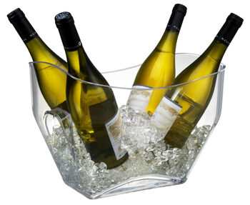 Prodyne acrylic transparent ice bucket 33.1l large capacity can hold 4 bottles of red wine, anti-fall and portable for parties