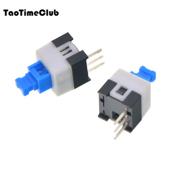 Taotimeclub push button switch 5.8*5.8-8.5*8.5mm self-locking lockless switch 10 pcs 7*7mm self-locking switch single row/3 feet (10 pcs)
