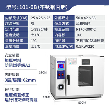 Yiyonghengheng electric heating constant temperature blast drying oven high temperature small constant temperature oven oven industrial commercial dryer laboratory 16 liter upgraded stainless steel liner can pass inspection