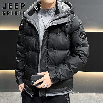 Jeep spirit jeep down jacket men's jacket men's winter short thickened warm and cold casual hooded clothing