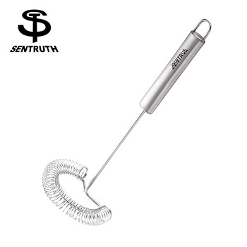 Sentruthsentruth stainless steel egg beater manual stir stick egg pump household small egg cream beater for baking 1 piece