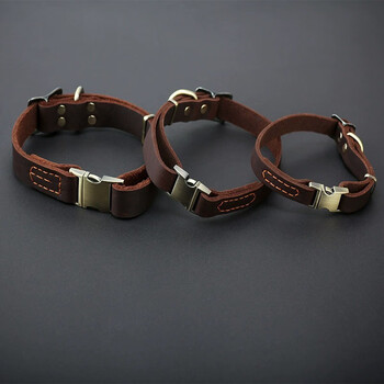 Dog collar cowhide genuine leather dog collar large dog golden retriever german shepherd dog collar genuine leather dog collar small size (8-30 catties) size ordinary cowhide