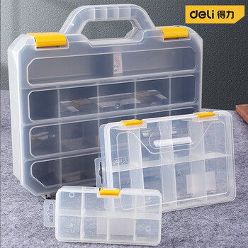 Deli parts box plastic box removable tool box storage box electronic component box tool box combined screw box storage box 315x280x60mm parts box dl432003