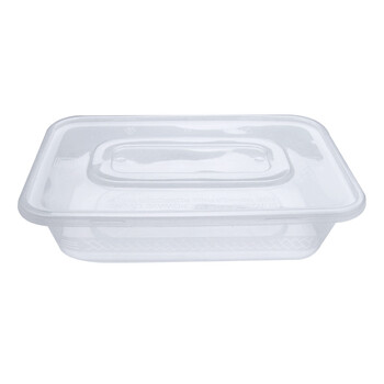 Flyer disposable lunch boxes, transparent plastic fast food takeaway boxes, transparent 500 models with lids, 600 sets