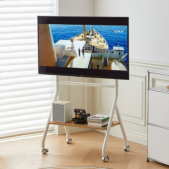 Zijian mobile tv bracket floor stand (55-86 inches) universal tv mount home commercial art display rack tv cart suitable for xiaomi skyworth hisense samsung cheese white 55-86 inches universal