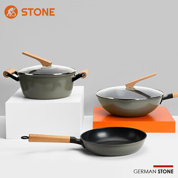 Siton pot set non-stick wok frying pan soup pot three-piece set wok wok steamer gas induction cooker universal