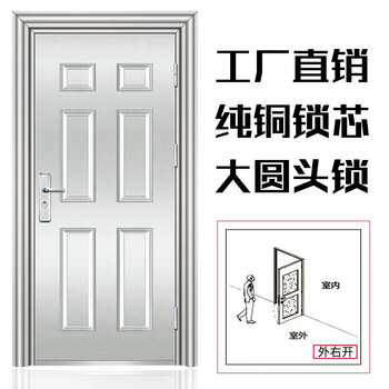 Qilicai 304 stainless steel door rural self-built house entrance double door balcony door sunproof, moisture-proof, rust-proof and anti-theft door a six-square outer right 860x1970mm