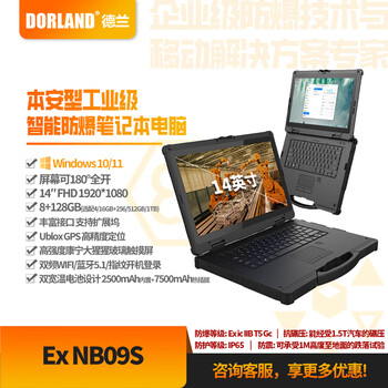 Dorland industrial-grade explosion-proof notebook pc ex nb09s dual battery long standby oil and gas chemical plant