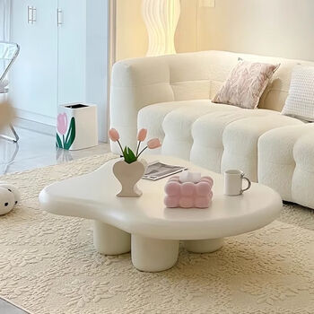 Compare and choose cream fengyunduo tea table for living room, small apartment, solid wood balcony, minimalist small tea table 2025 new style, cream color, length 100*width 69*30 cm