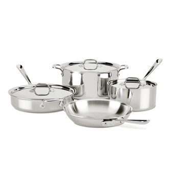 All-clad d3 7-piece cookware set stainless steel dishwasher suitable for induction cooktops