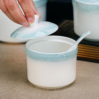 Guoyue jingdezhen bone china stew pot household ceramic soup cup with lid underglaze color water-proof lid bowl bird's nest tonic insulated stew pot yunjin wanli 5-inch stew pot 1 piece