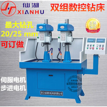 Xianhu double-head automatic drilling cnc desktop drilling machine 4120/25 stepper servo radio drilling double-head zk4120 stepper motor