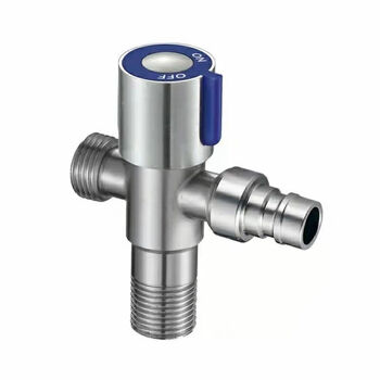 Jomoo new 304 stainless steel one in two out triangular valve all copper three way 4 points double outlet toilet washing machine one point two angle valve 304 single hand wheel 1 in 2 out/4 minutes + washing machine