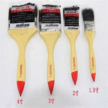 Nanhua coconut brand paint brush wooden handle paint brush oil brush black bristle brush use paint brush high temperature discharge brush 4 inch 100mm oil brush 10 pack