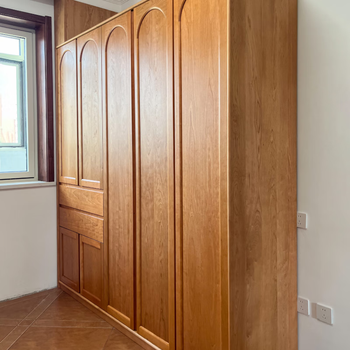 Good bird and good wood arched door wardrobe customized wardrobe full solid wood flat door wardrobe fixed arched door light luxury simple beijing丨cherry wood丨2.07*2.74m