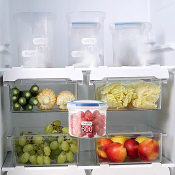 Quhe hanging drawer-type refrigerator egg storage box organization artifact fruit freshness kitchen refrigerator storage box expansion anti-odor small size with lid 2 pieces thickened upgraded model refrigerator expansion storage and organization