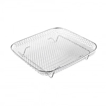 Midele's new seasonal air fryer basket stainless steel oven grill grill mesh encrypted frying rack oil control kitchen square 21*21*4.1cm