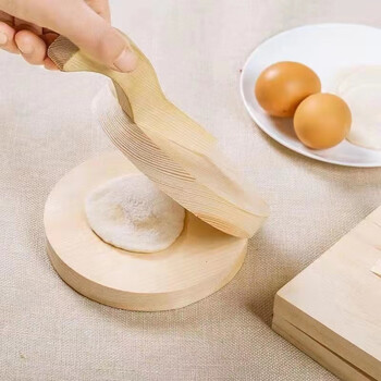 Runhuanian wooden dumpling skin baozi baozi artifact lazy mold pressing piece dumpling artifact wooden handmade pressing board #primary color solid wood dumpling skin piece mold 1 pack