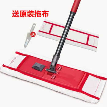 Yue changsheng weileda mop, flat mop, one mop, dust push mop, wooden floor, strong adsorption force, clean mop, 1 pole, 2 heads, 1 cloth per pole + free mop + scraper