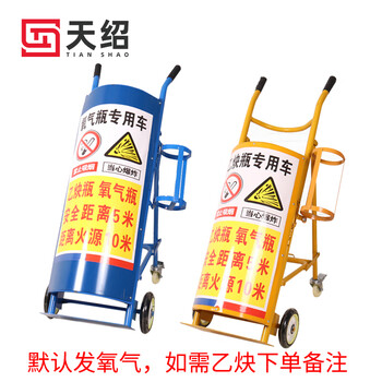 Tianshao oxygen acetylene trolley gas cylinder trolley trolley with protective cover