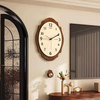 Mercada chinese antique clock wall clock living room 2025 new modern simple atmosphere home clock wall hanging watch 70 users choose mute on time large size 30x60c