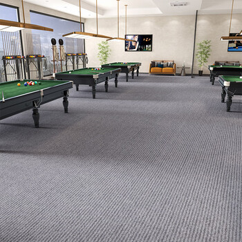 Jun yuexi billiard hall carpet special billiard room fire retardant indoor commercial office non-slip gray large area sound insulation plus light gray-tpe single stripe customized 200 cm wide shot several meters long (whole
