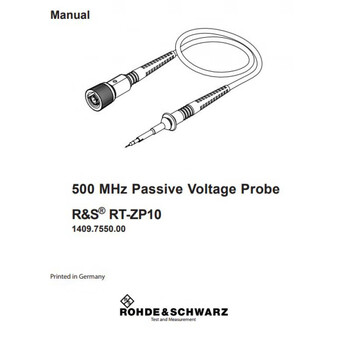 R&s rohde & swarz oscilloscope probe r&s rt-zp10 101 500mhz rohde & swarz display rt-z
