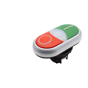 M22-ddl-gr-x1/x0 red and green double position switch button head