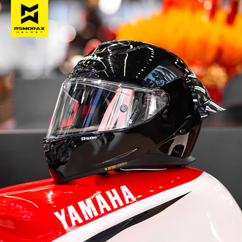 Motorax r50s motorcycle helmet for men and women, winter anti-fog and warm 3c full-face helmet with large rear wing for motorcycles for all seasons, starry sky black xl