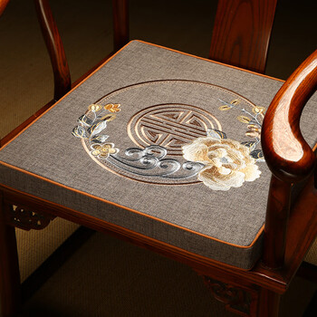 Nestpin mahogany chair cushion chinese style thickened natural latex solid wood tea table seat cushion chair taishi chair cushion customization hua xiangrong cigarette ash doris linen/embroidery sofa cushion luohan bed bay window seat cushion and other customization please inquire for measurement quotation