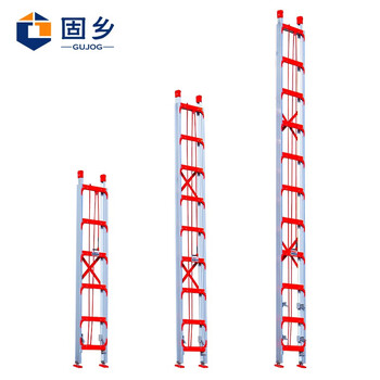 Guxiang telescopic ladder aluminum alloy ladder engineering ladder portable home lifting attic straight ladder retractable ladder staircase single-sided ladder fire cloud ladder with safety rope 2mm thick 4 meter telescopic straight ladder