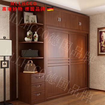 Mllhhco german brand wardrobe solid wood sliding door home assembly large capacity overall wardrobe storage storage cabinet chinese style 1.4m main cabinet 2 doors